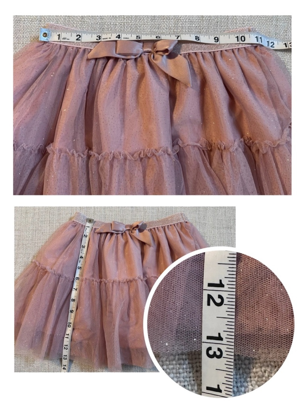 2 Tulle Skirts H&M Cat & Jack Pink White Sequins Fairycore Whimsical Girl M 7/8 - Picture 15 of 16